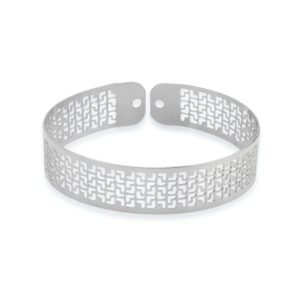 Bracelete Prateado de Renda Vazado