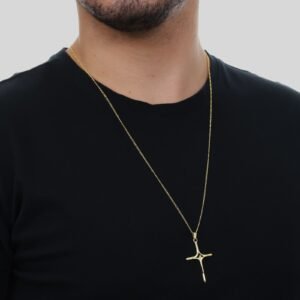 Pingente Dourado Crucifixo